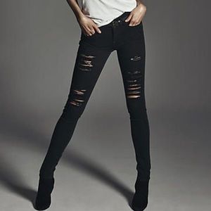 Express Distressed Black Jeans
